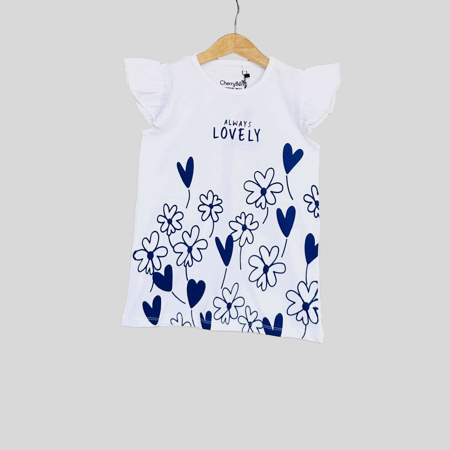 Always lovely floral girls t-shirt