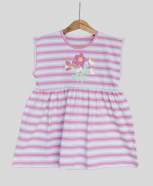 Girls Flared striped printed Top