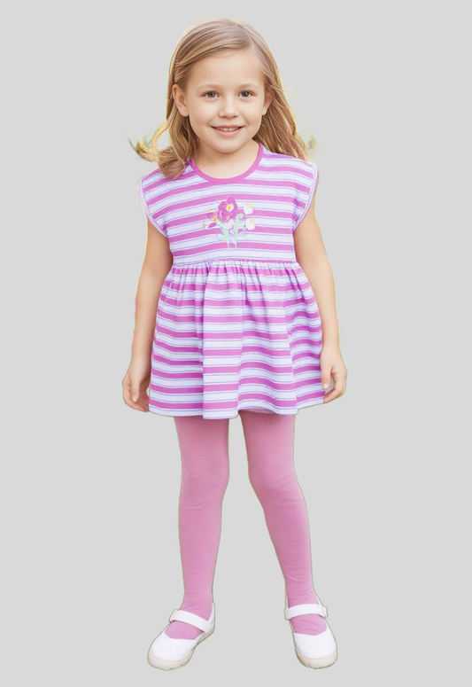 Girls Flared striped printed Top