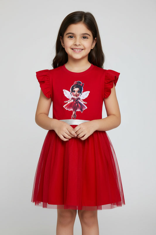 Doll net cotton frock