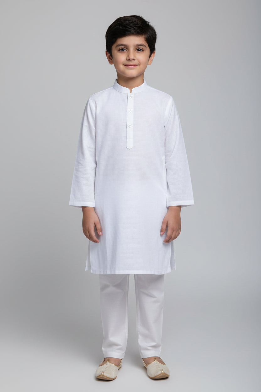 Self Jacquard boy kurta
