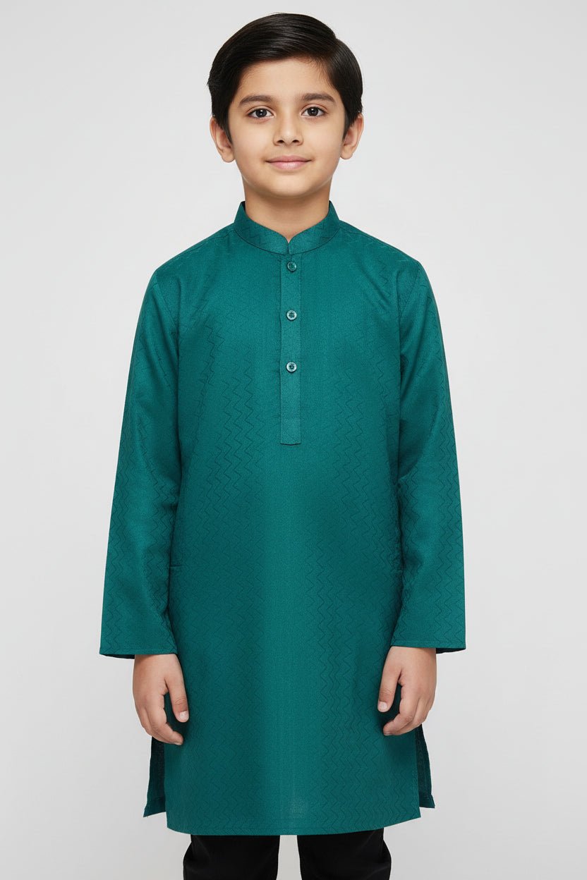 Boys dark green kurta