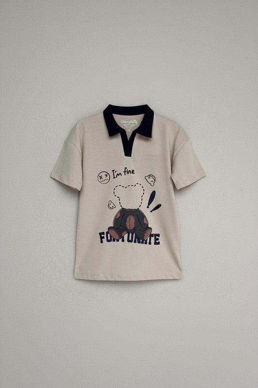 I am fine fortunate oversized Polo shirt