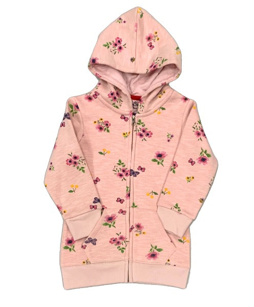 Allover printed zip hoodie