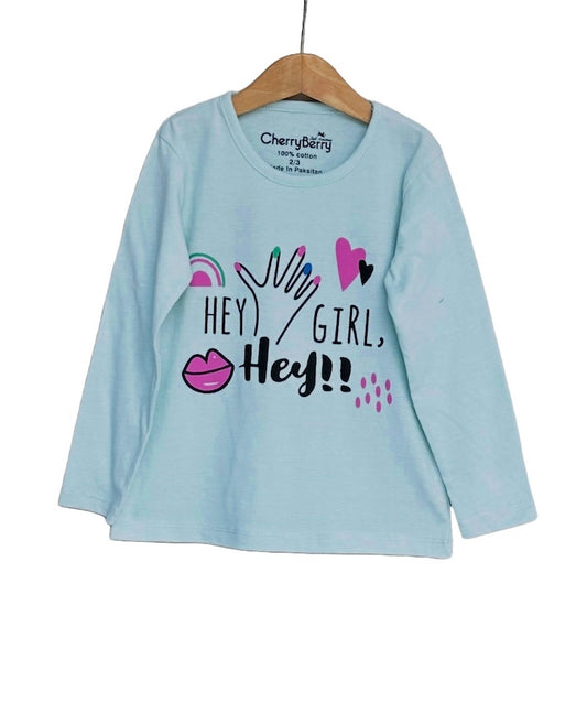 Hey girl pin striped Tee