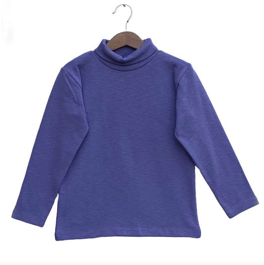 Purple stretch high neck t-shirt