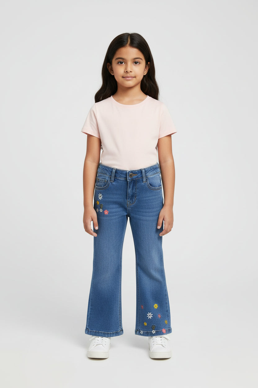 Flared Embroidery Jean