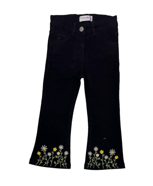 Black flared girl jean