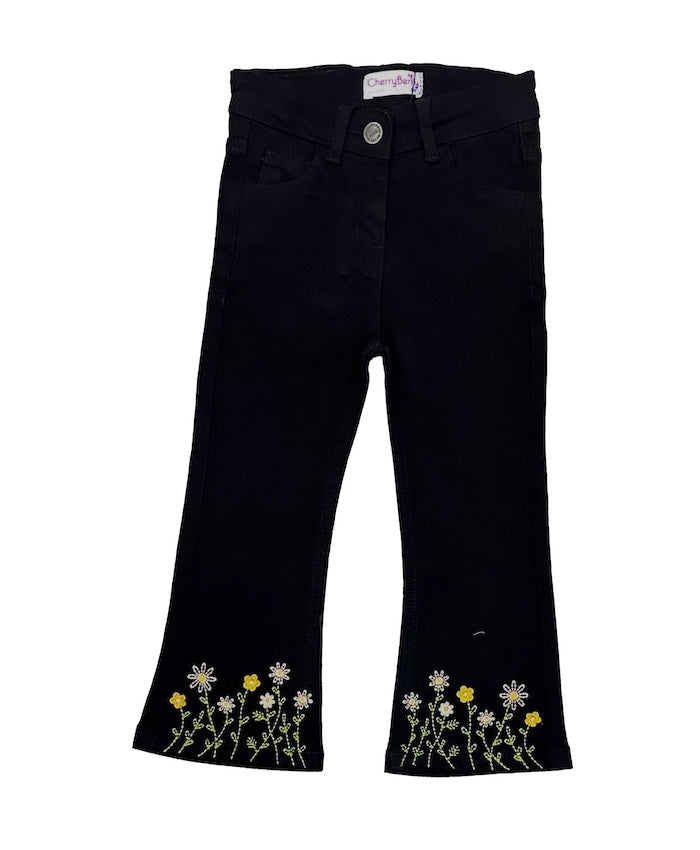 Black flared girl jean