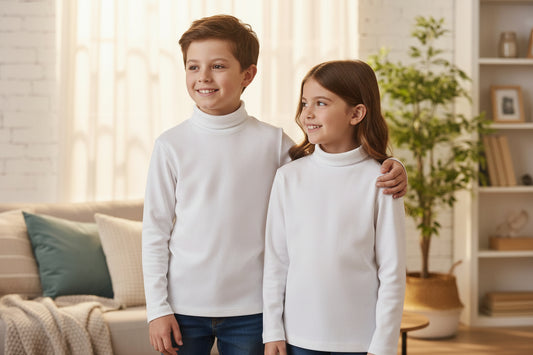 White kids High neck T-shirt