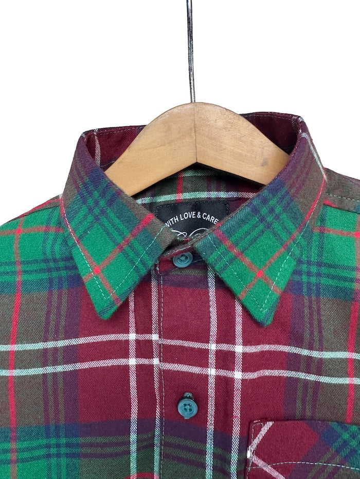 Classic Flannel Button-Down Green Shirt