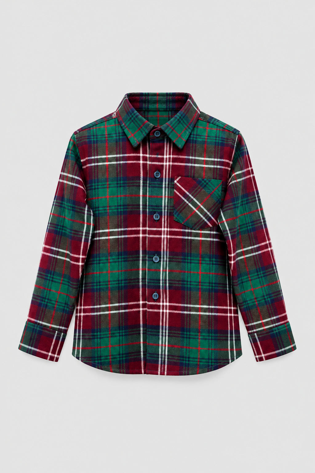 Classic Flannel Button-Down Green Shirt