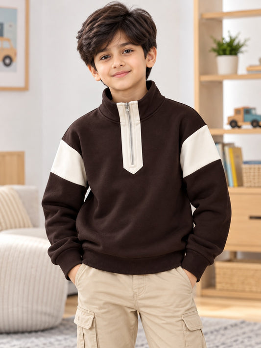 Boys fashion zipper sweatshirt