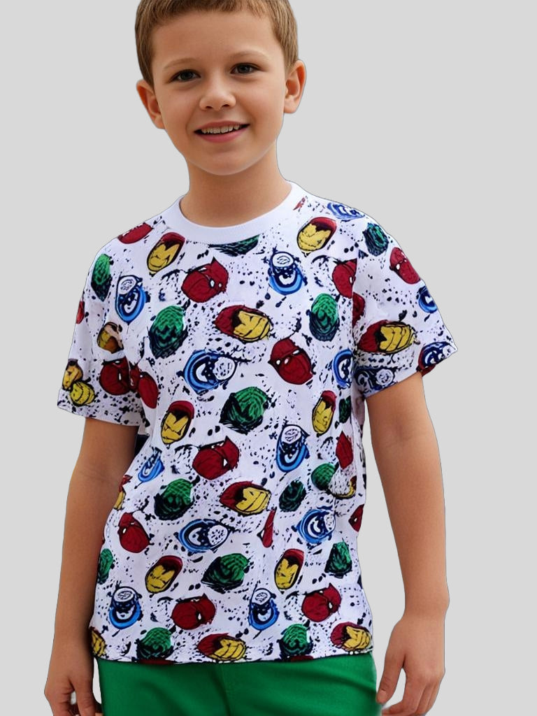kids boys allover carton printed T-shirt